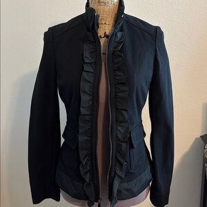 Etcetera Black Ruffled Blazer Size 4/6